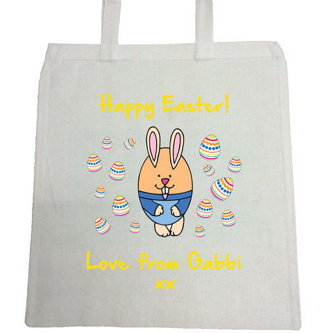 EA07 -  Personalised Easter eggs and Bunny Canvas Bag
