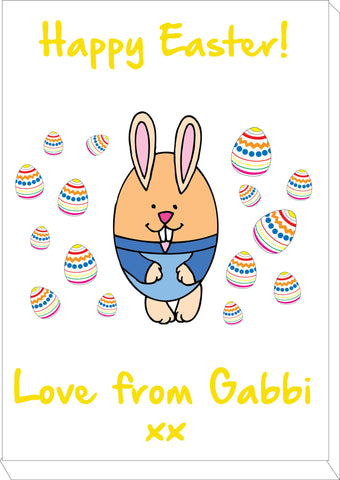 EA07 - Personalised Easter eggs and Bunny Canvas Print