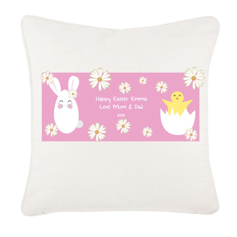 Personalised Easter Bunny & Chick Cushion
