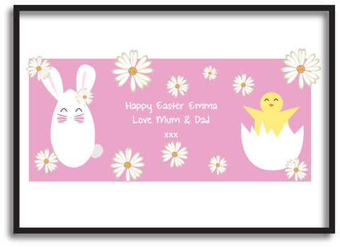 EA08 - Personalised Easter Bunny & Chick Print