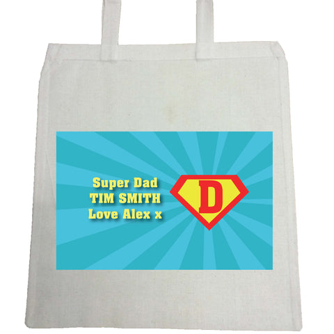 FD10 - Superman and our Dad Personalised Canvas Bag for Life