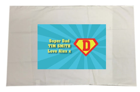 FD10 - Superman and our Dad Personalised White Pillow Case Cover