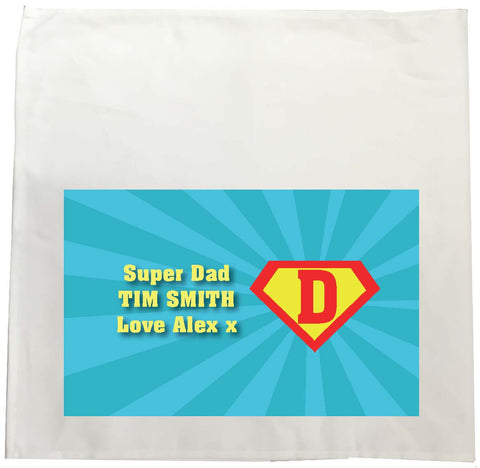 FD10 - Superman and our Dad Personalised Tea Towel