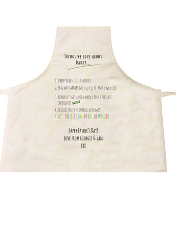 FD11 - Things we love about Dad Personalised Father's Day Apron