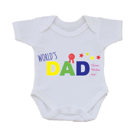 FD12 - World's Best Dad Personalised Baby Vest