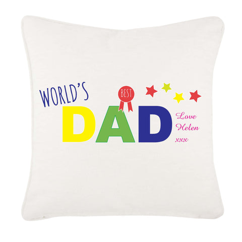World's Best Dad Personalised Cushion Cover
