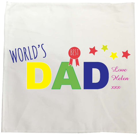 FD12 - World's Best Dad Personalised Tea Towel