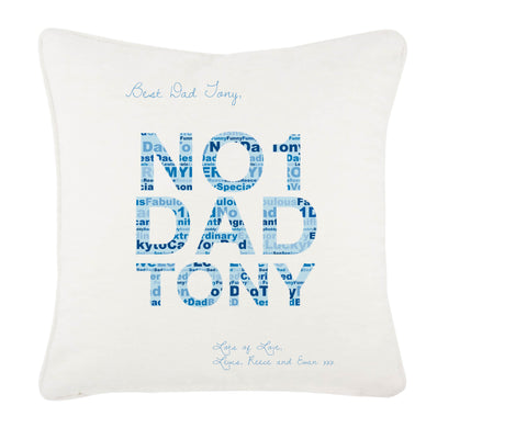 No 1 Dad Word Art Personalised Cushion Cover