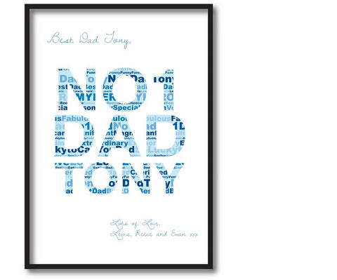 FD14 - No 1 Dad Word Art Personalised Print