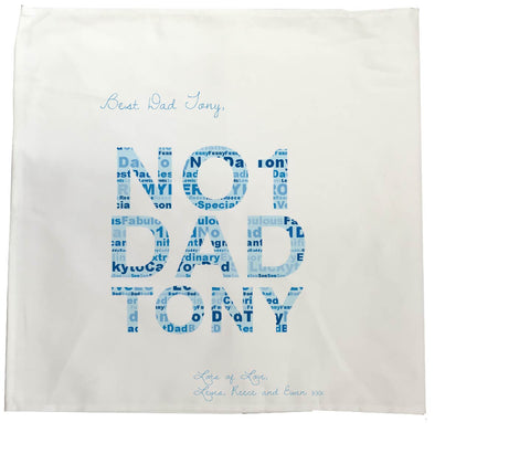 FD14 - No 1 Dad Word Art Personalised Tea Towel