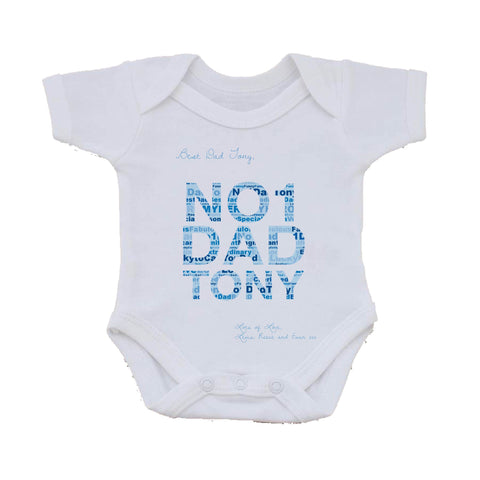 FD14 - No 1 Dad Word Art Personalised Baby Vest