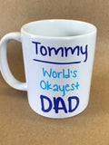 FD18 - World's Okayest Dad Personalised Mug & White Gift Box