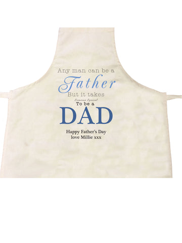 Personalised Any Man Can Be A Father, Father's Day Apron