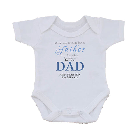 FD01 - Personalised Any Man Can Be A Father, Father's Day Baby Vest