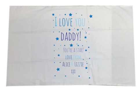 FD03 - Personalised I Love You Daddy (Stars), Father's Day Pillow Case