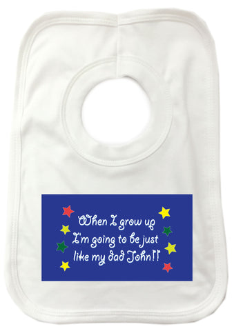 FD04 - Personalised When I Grow Up, Father's Day Baby Bib