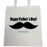 FD06 - Large Moustache Personalised Father's Day Canvas Bag for Life