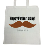 FD06 - Large Moustache Personalised Father's Day Canvas Bag for Life