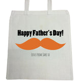 FD06 - Large Moustache Personalised Father's Day Canvas Bag for Life