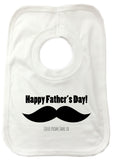 FD06 - Large Moustache Personalised Father's Day Baby Bib