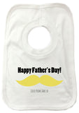 FD06 - Large Moustache Personalised Father's Day Baby Bib
