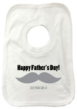 FD06 - Large Moustache Personalised Father's Day Baby Bib