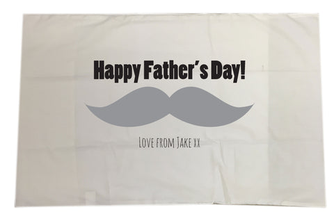 FD06 - Large Moustache Personalised Father's Day Pillow Case
