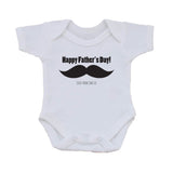 FD06 - Large Moustache Personalised Father's Day Baby Vest