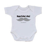 FD06 - Large Moustache Personalised Father's Day Baby Vest