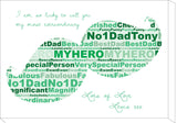 FD07 - Dad, Father, Grandad Moustache Shaped Word Art Personalised Canvas