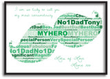 FD07 - Dad, Father, Grandad Moustache Shape Wordart Personalised Print