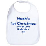 BB09 - Personalised Snowflake 1st Christmas Baby Bib