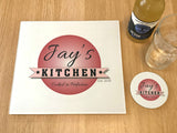 Personalised Family or Friends Kitchen Glass Chopping Board, Placemats and Coasters