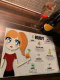 Personalised Cocktail Character Bellas Glass Chopping Board, Placemats and Coasters