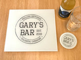 Personalised "Bar" Glass Chopping Board, Placemats and Coasters for Home or Garden