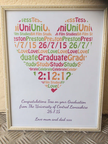 GP02- Graduation Heart Personalised Print