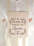 HF01 - Home is Where (Family Name) Live Personalised Cooking Apron