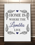 HF01 - Home is Where (Family Name) Live Personalised Canvas Print.