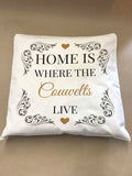 Home is Where The Family Name Personalised Cushion Cover