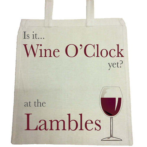 HF05 - Is it Wine O'clock yet? Personalised Canvas Bag for Life