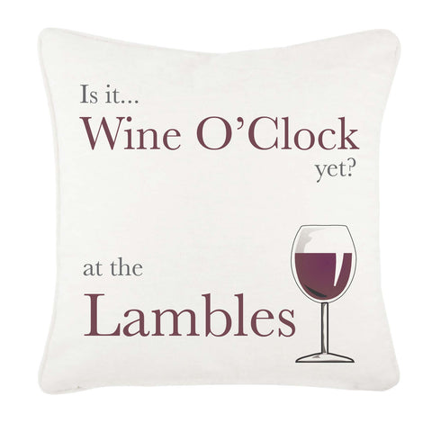 Is it Wine O'clock yet? Personalised canvas cushion cover