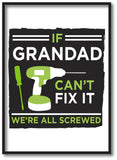 If Grandad Can't Fix It, We're Screwed Personalised Canvas Print