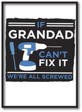 If Grandad Can't Fix It, We're Screwed Personalised Canvas Print