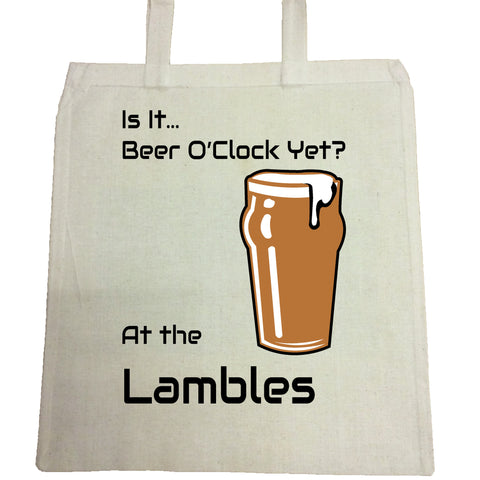 Is It Beer O'Clock Yet? Personalised Canvas Bag for Life