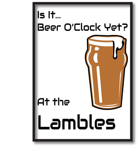 HF15 - Beer O'Clock Personalised Canvas Print