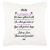 Filled with Love, So When you Miss Us, Hug, Feel the Love Personalised Cushion