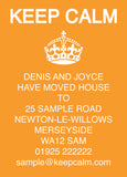 HM003 - Keep Calm We're Moving Card - Solid Colour, Personal, Business, Home