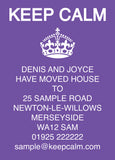 HM003 - Keep Calm We're Moving Card - Solid Colour, Personal, Business, Home