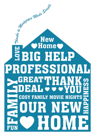 HM005 - Personalised Word Art New Home Cards - Personal, Business, Home