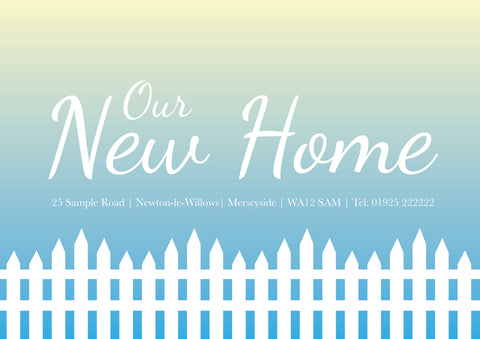 HM009 - Personalised Picket Fence - Our New Home Cards - Solid Colour, Personal, Business, Home